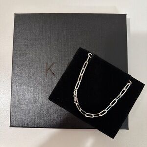 Kay Jewelers Paper Clip Chain Bracelet 3.5mm Solid Sterling Silver 7.5”